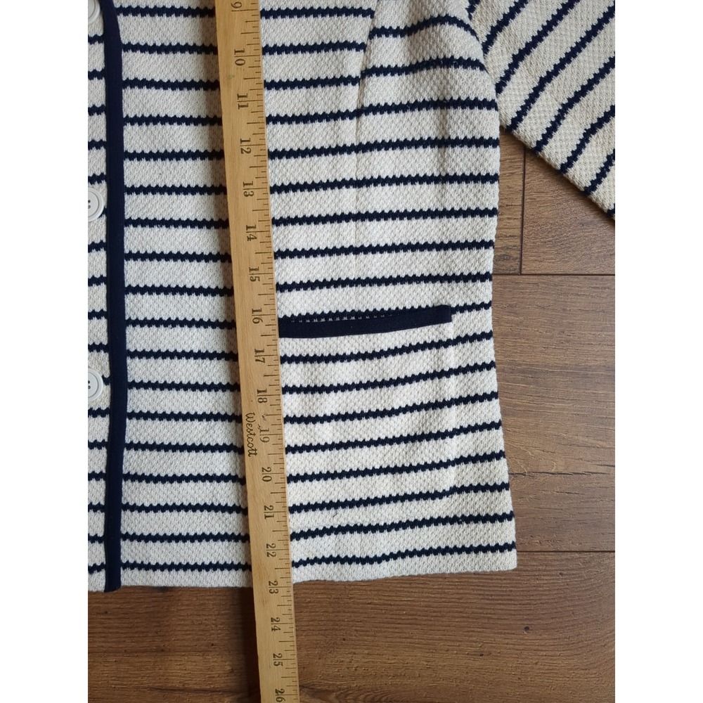 Talbots Womens L Long Sleeve Collared‎ Button Striped Nautical  Knit Sweater - Picture 6 of 10
